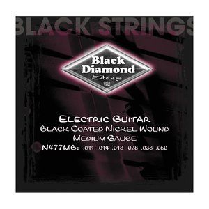 Black Diamond Medium Gauge Black Coated Nickel Electric Guitar Strings N477MB